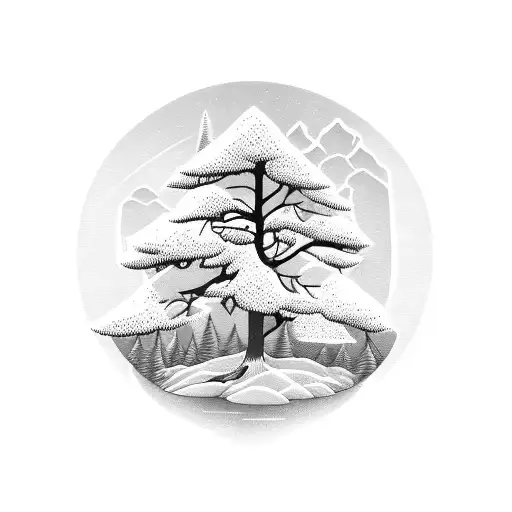 Pine Tree With River