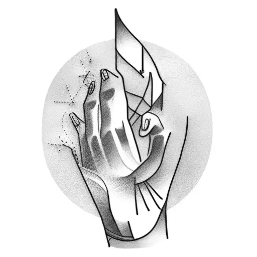Make A Tattoo On The Hand In Dark Lattering Style