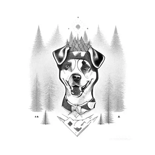 5 Dogs In The Forest