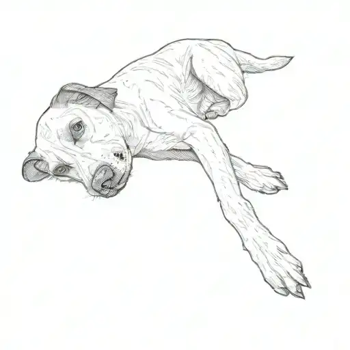 A Dog Laying On A Dog Bed