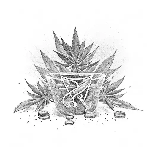 Weed And Money That Showes That Selling Weed Is A Bad Way For Making Money