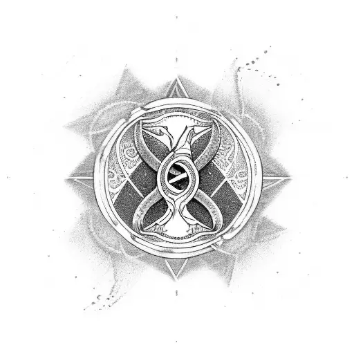 Pisces Symbol With Ankh Symbol