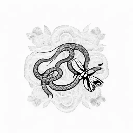 Snake Bursting Into Butterflies