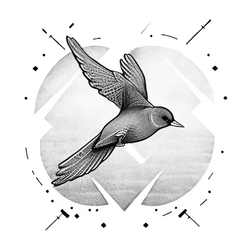 Black Birds Fling Arround A Cross