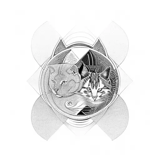 Yin Yang Symbol Cats