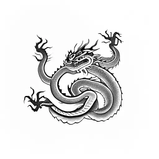 Snake Love Chinese Dragon