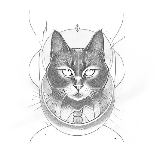 Shadoww Of Black Cat With A Moon