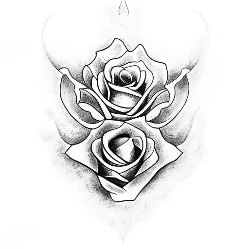 Gothic Simetric Crows With Roses