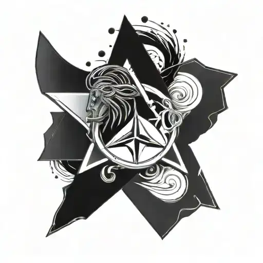 A Sleek Mercedes Benz Logo Intertwined With Aries Constellation