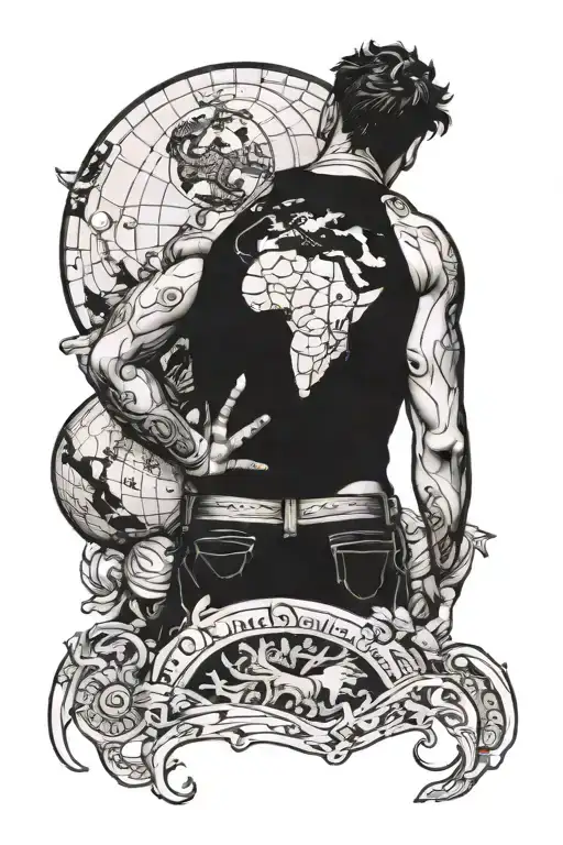 Atlas Carrying The Earth Globe In His Back