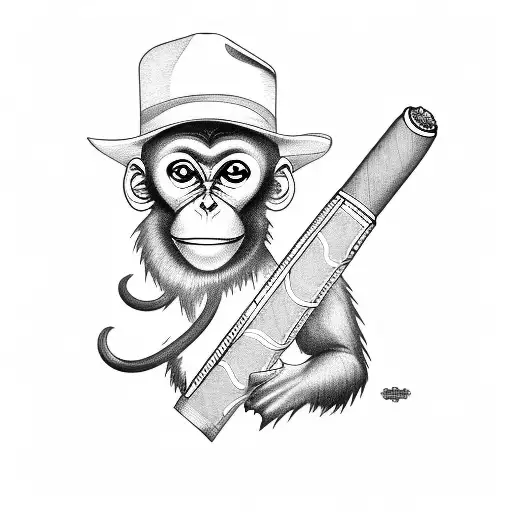 Monkey With A Cigar And A Hat