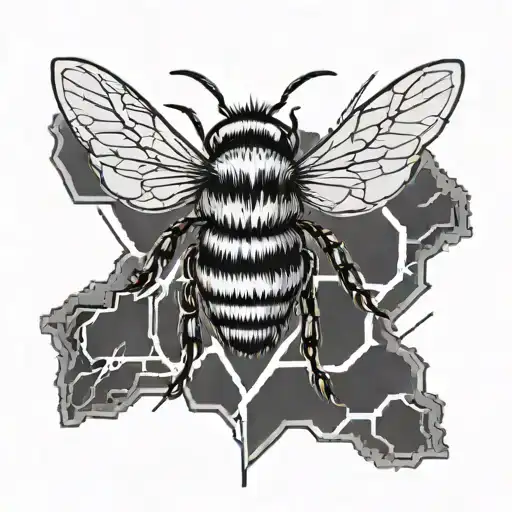 A Bee And A Lightning Bolt Combined In A Unique Design To Represent Your Nickname 'Buzz'
