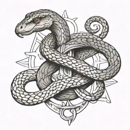 Snake Wraps Around Anchor