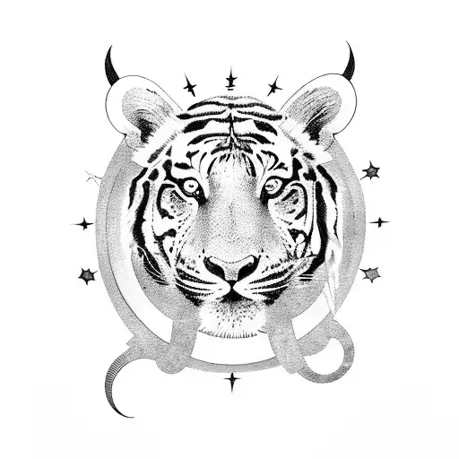 Ufo Abducting A Tiger In Outer Space