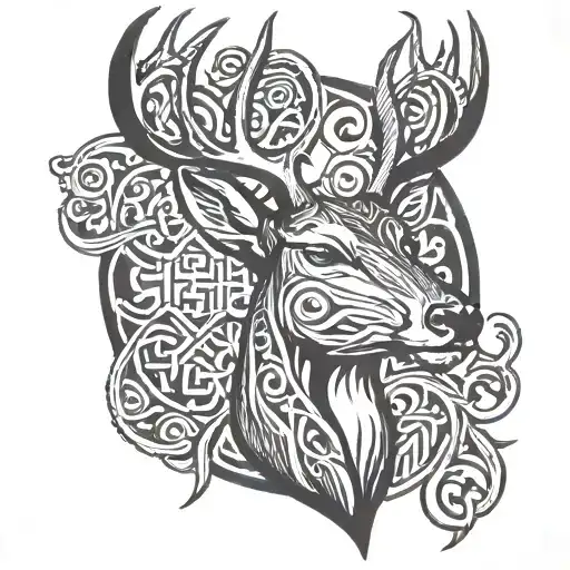 Celtic Deer Head