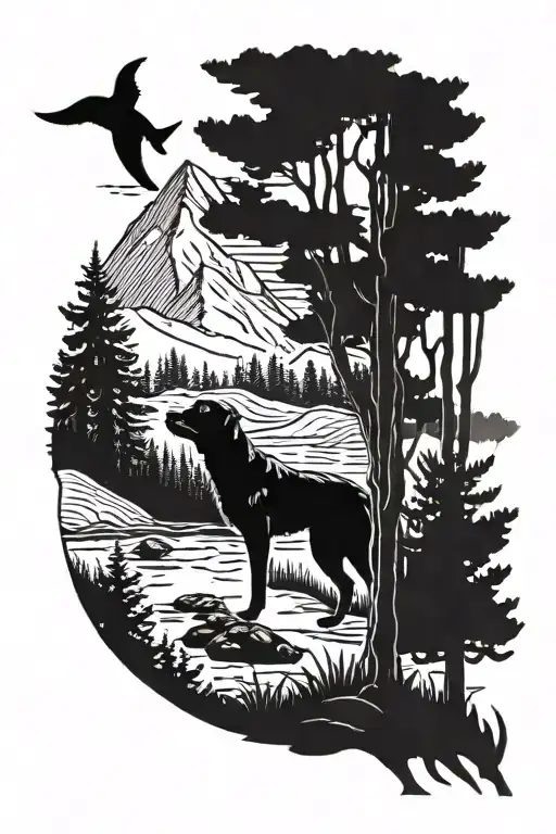 Hunting Dog In The Woods