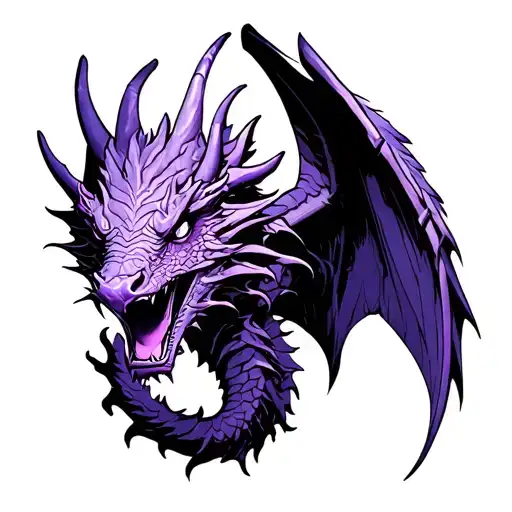 Dragon Fourth Wing Book Violet Tattoo Design Featuring