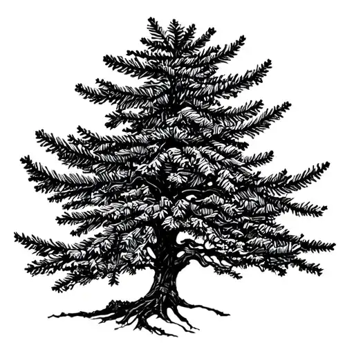 Black Arm Band With Evergreen Tree Silhouette