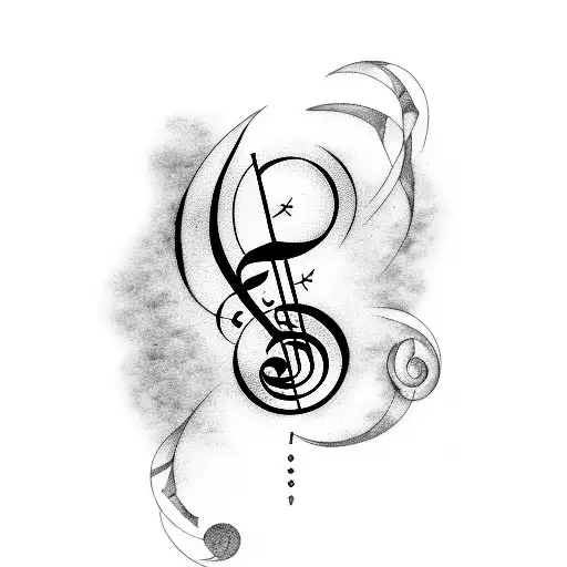 Music Note And Guitar