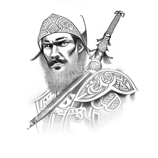 Ukranian Cossack With The Pile And Sword