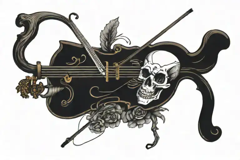 A Moth With A Skull And A Violin