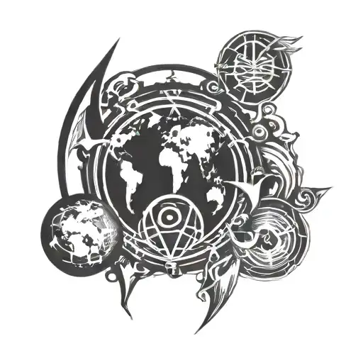 Earth Element Symbol Surrounded