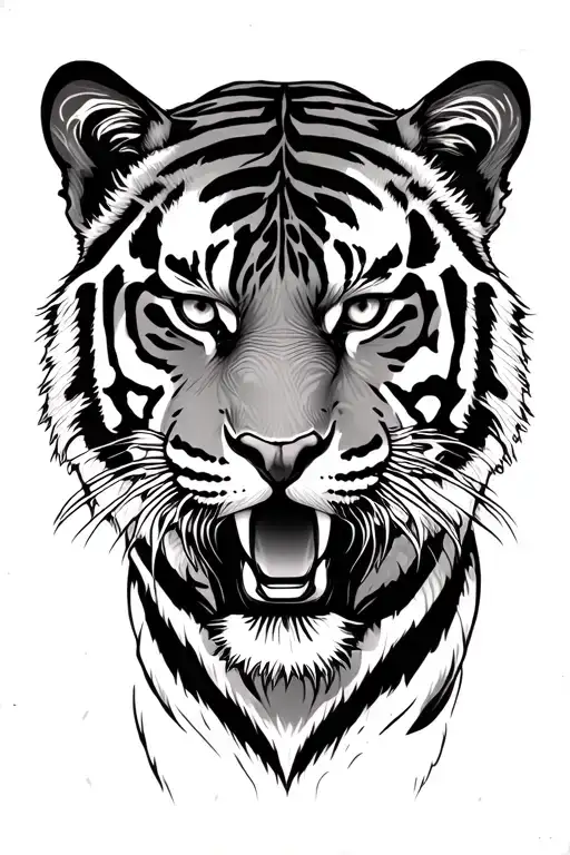 Tiger Wit Sord Protecting