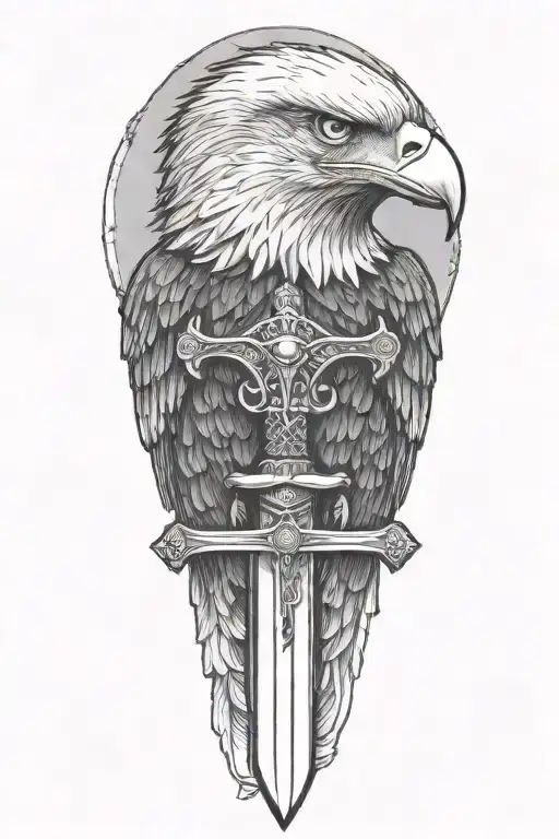 Bald Eagle With A Sword
