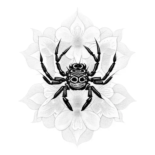 Spider With A Body Of Flower