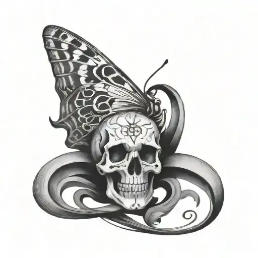 Moth With Skull And Clef