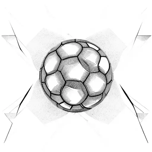 Abstract Geometric Design Incorporating Elements Of A Football Field And A Soccer Ball