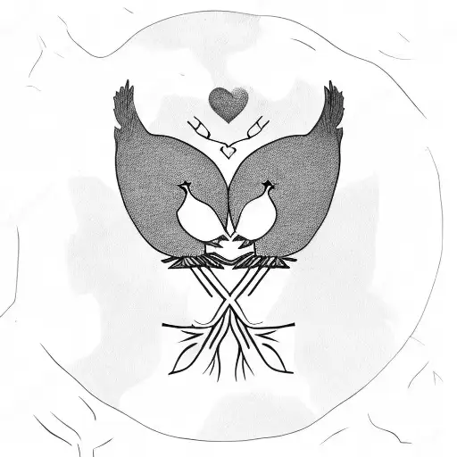 Tree Stump With Two Birds On Top