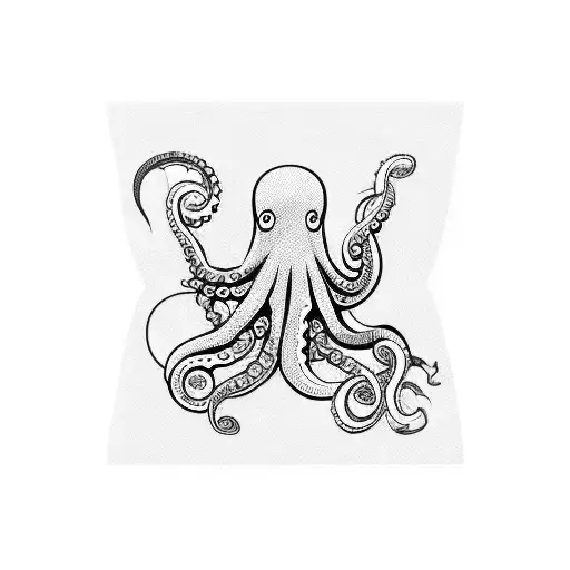 Octopus Fighting Astronauts