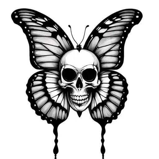 Butterfly With Skull In The Middle