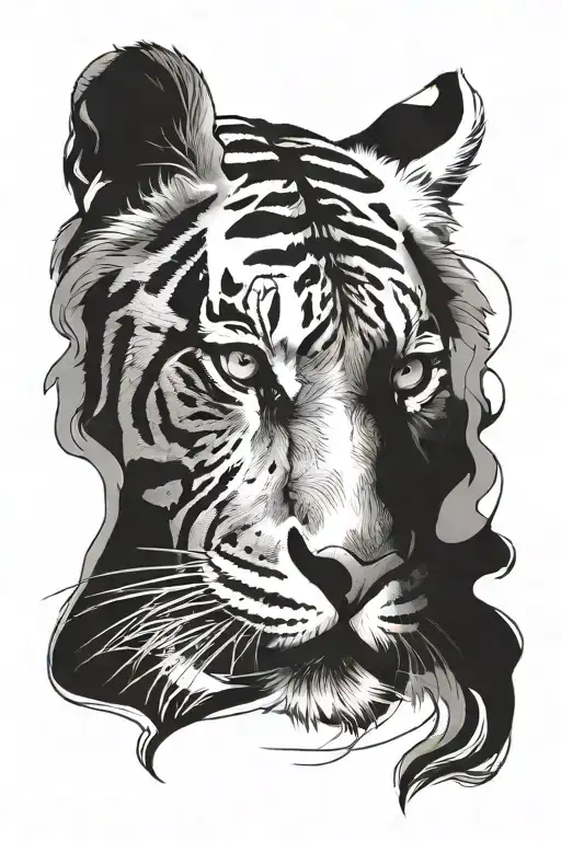 Portrait Of A Tiger Head