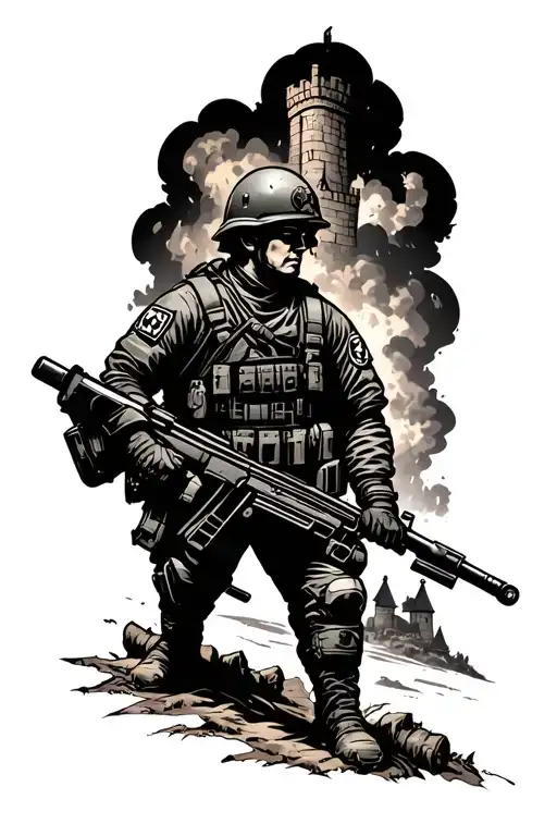 A Military Tattoo For Combat Engineers Who Blow Things Up And With A Castle In The Background