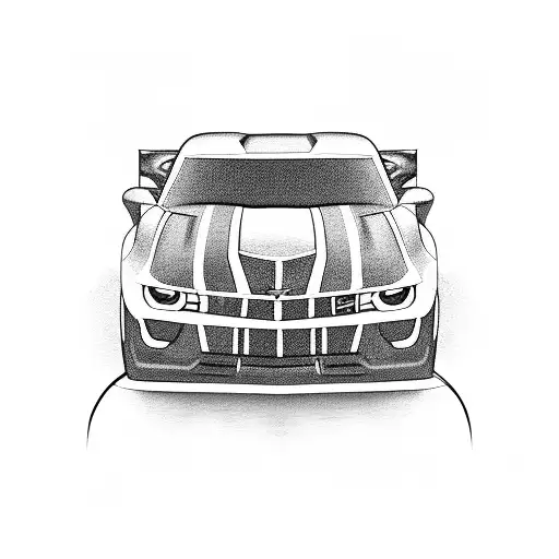 Hot Wheels Camaro Car With Simple Lines And In The Style Of Children Toys