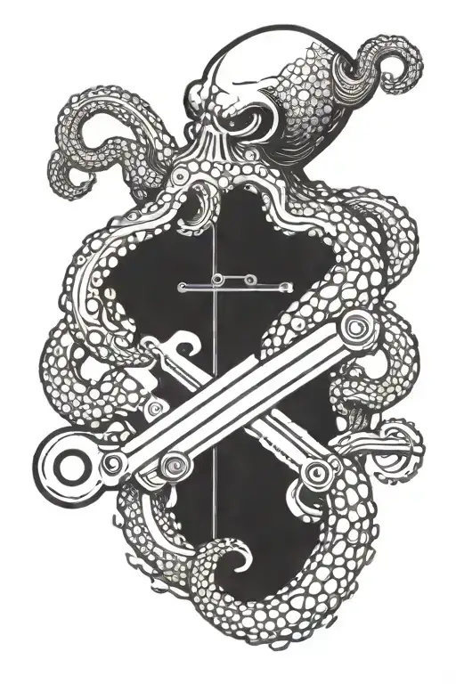 Octopus Holding A Wrench