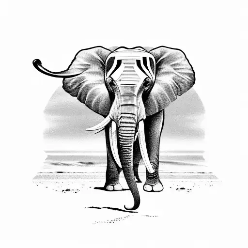 Elephants On A Beach