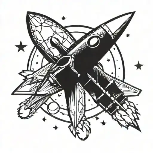 Rocketship Flying To The Moon