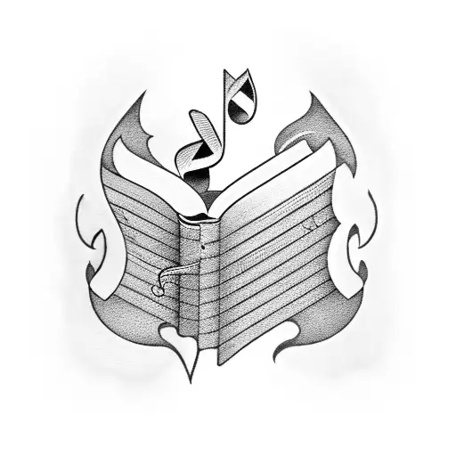Musical Notes Forming A Book Spine With Liverpool Fc Logo Incorporated