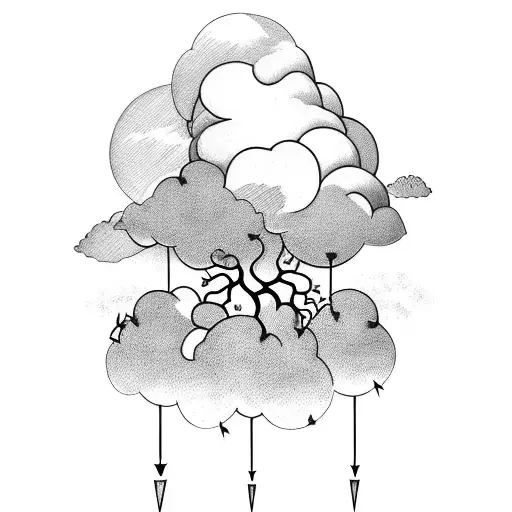 Family Tree With Cloud And Lightening