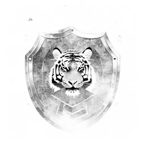 Spartan Shield With A Tiger Inside