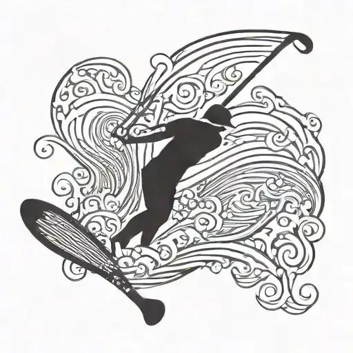 Combine A Tribal Wave Design With A Golf Club To Represent Your Love For Surfing And Golf