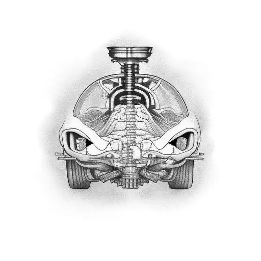 Incorporate A Respiratory System Into A Tattoo Of A Car Dashboard
