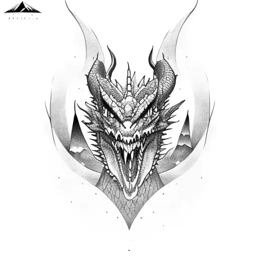 Mountain Dragon Silhoette Space