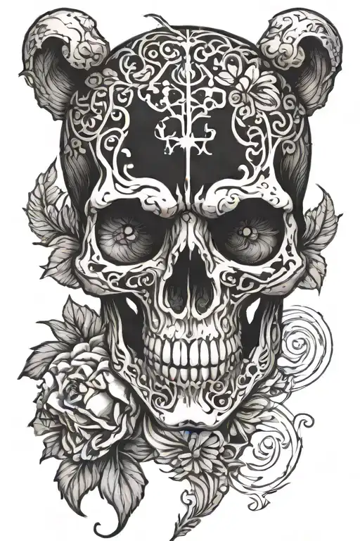Skull With Leo Zodiac Sign Formed