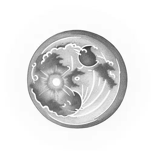 Inverted Moon With Waxing Crescent Phase And Clouds On Both Sides