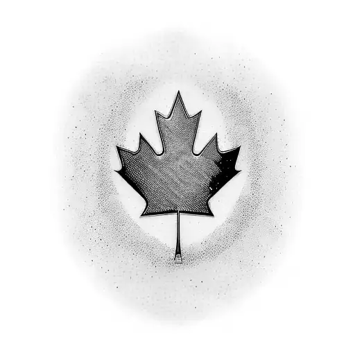 A Striking Dotwork Tattoo Of A Racing Car Speeding Across A Canadian Flag Background