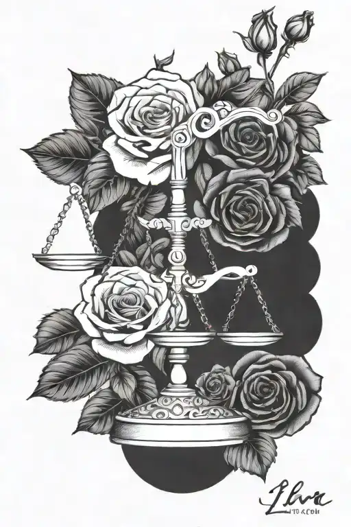 Libra Zodiac Sign And Roses